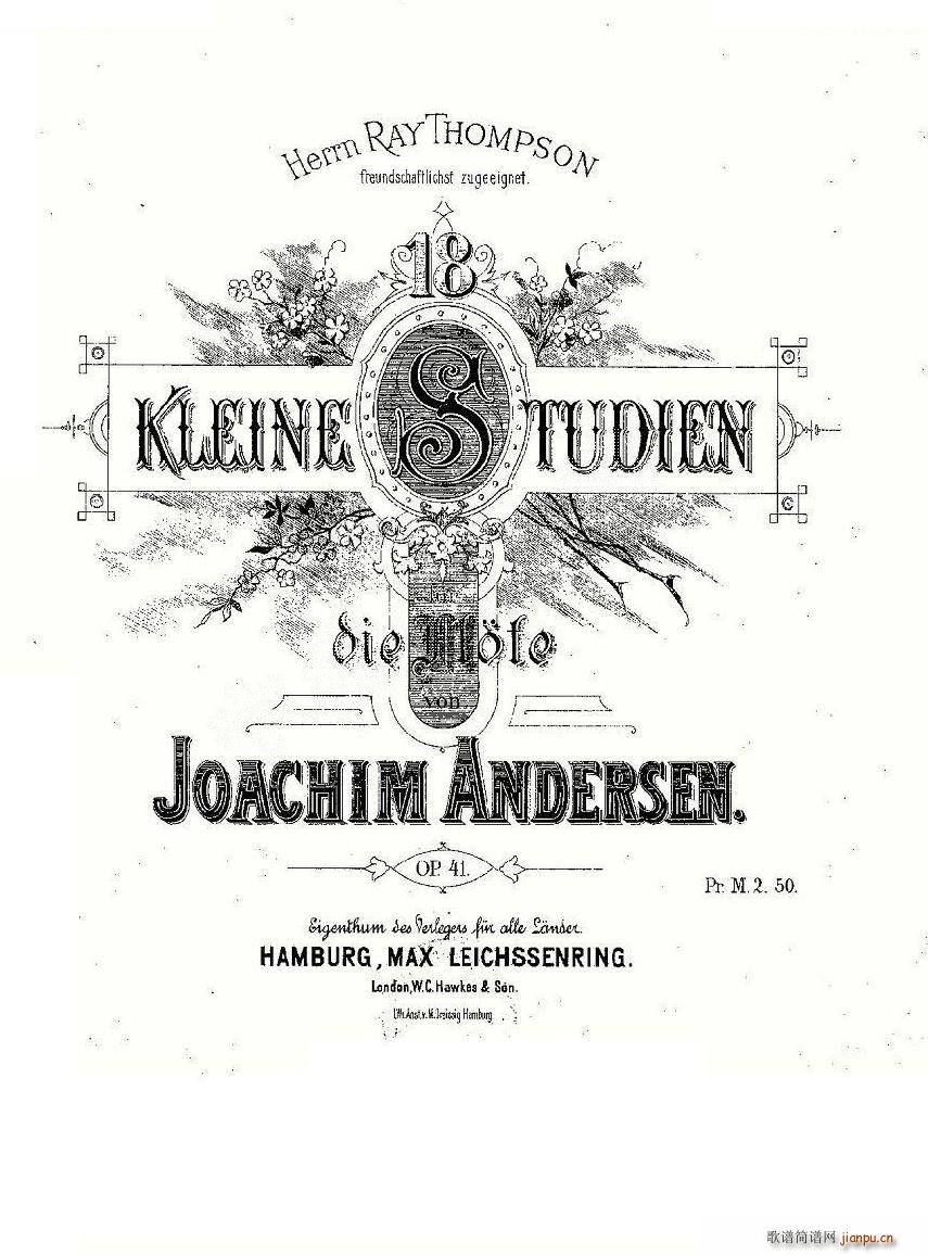 18 kleine Studien Op 41 笛萧谱(笛箫谱)1