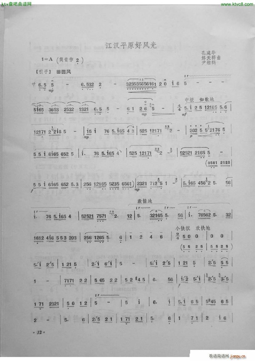 江汉平原好风光 笛子曲选第四集 李建军制作(笛箫谱)1