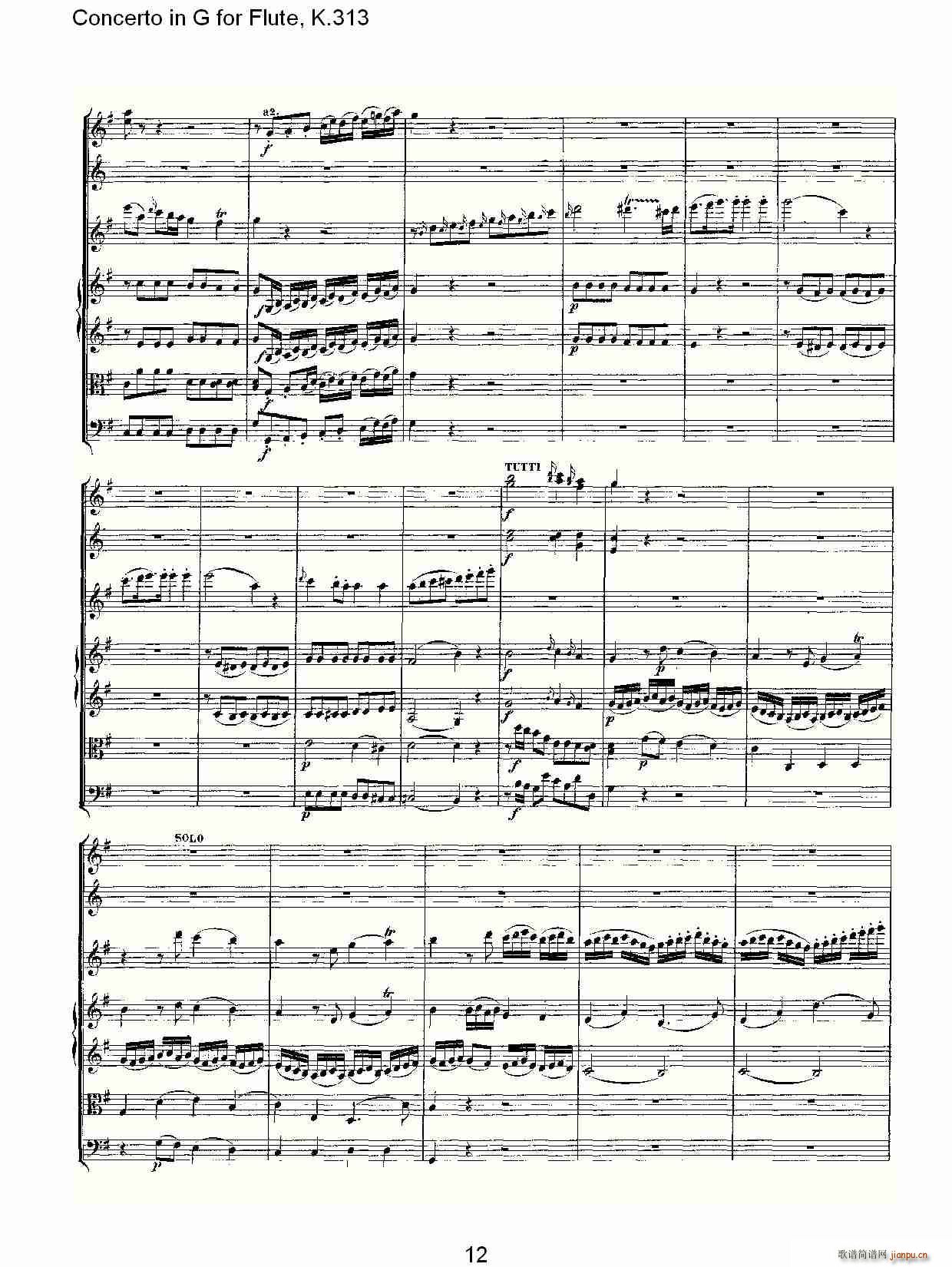 Concerto in G for Flute, K.313(笛箫谱)13
