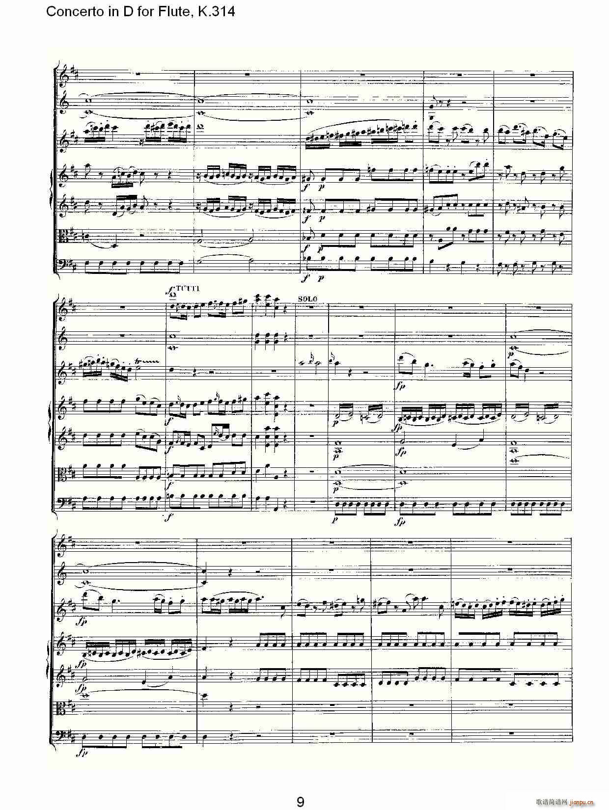 Concerto in D for Flute, K.314(笛箫谱)9