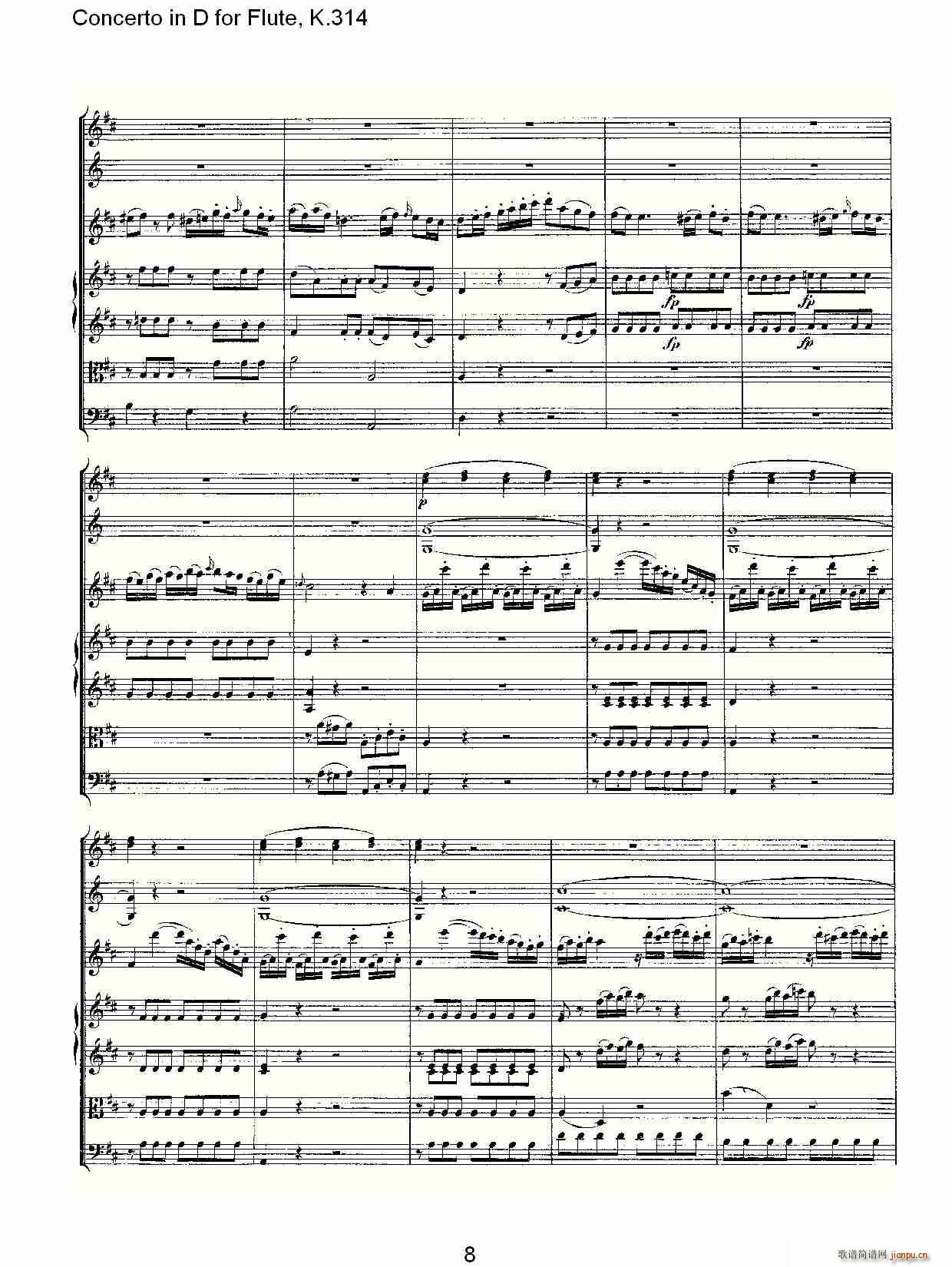 Concerto in D for Flute, K.314(笛箫谱)8