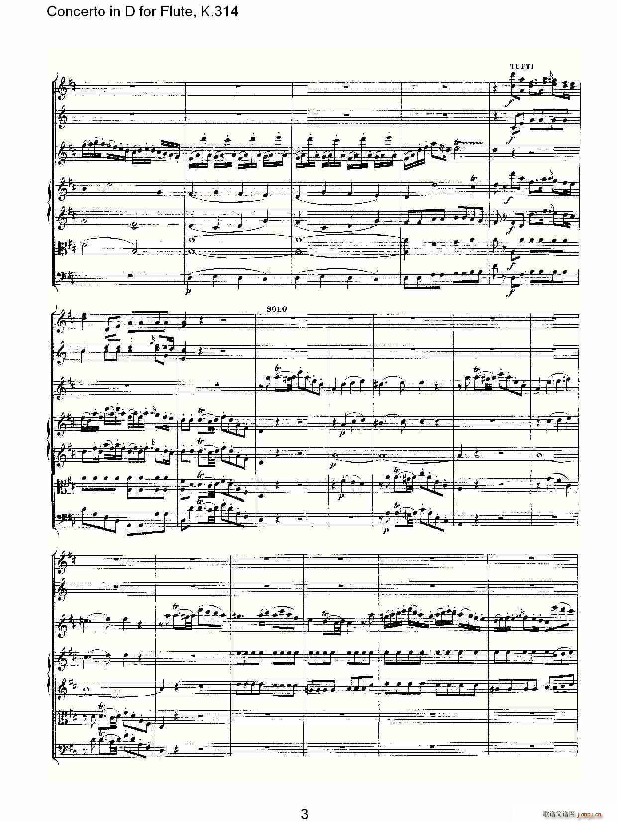 Concerto in D for Flute, K.314(笛箫谱)3