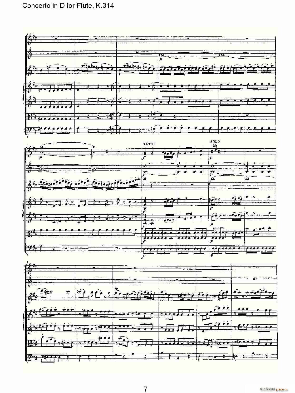 Concerto in D for Flute, K.314(笛箫谱)7