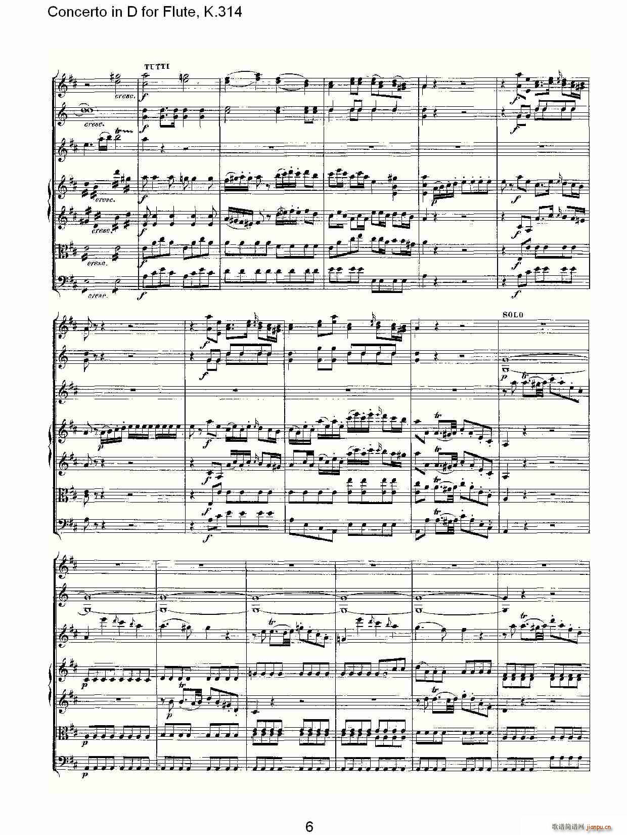 Concerto in D for Flute, K.314(笛箫谱)6