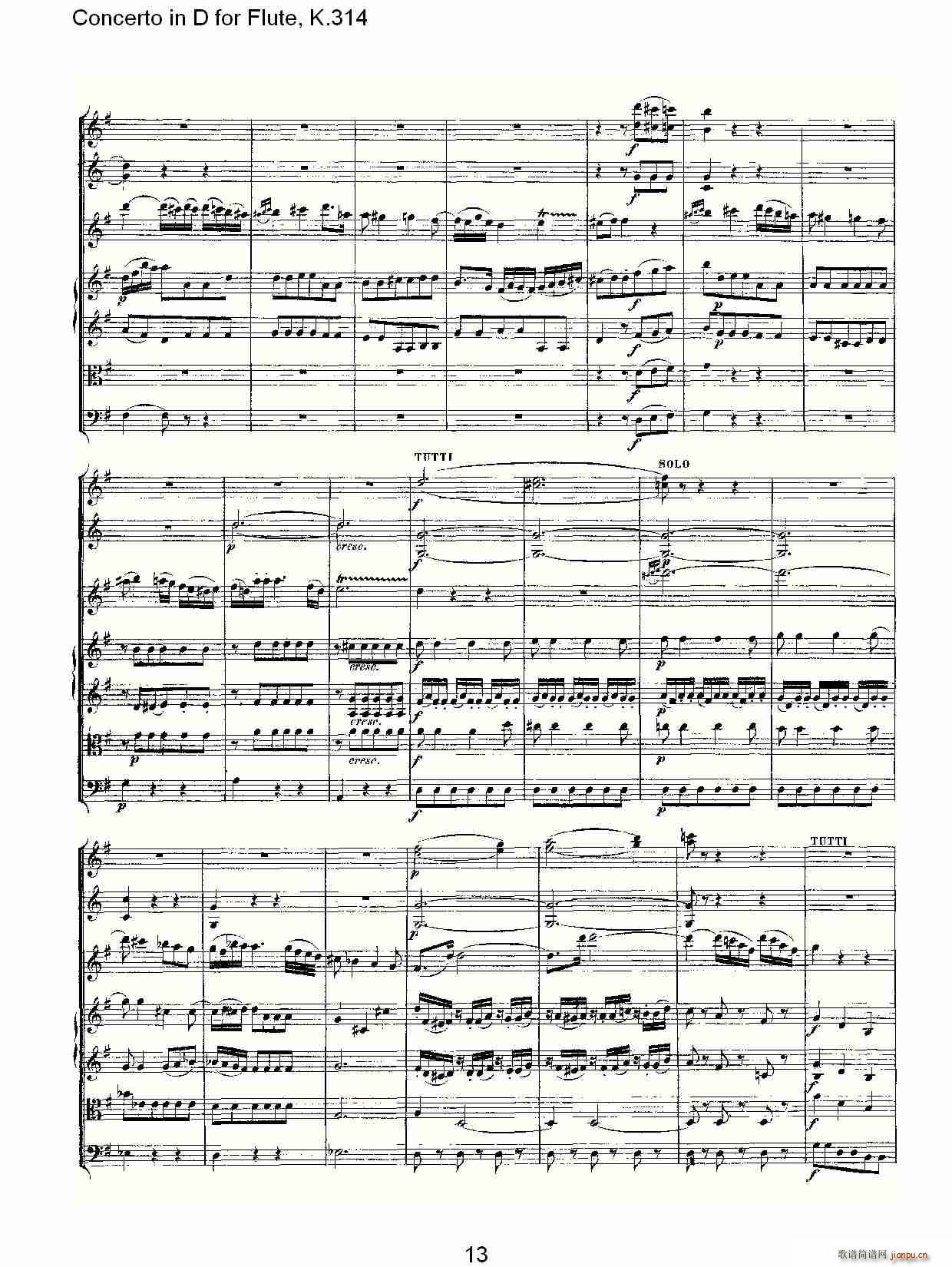 Concerto in D for Flute, K.314(笛箫谱)13