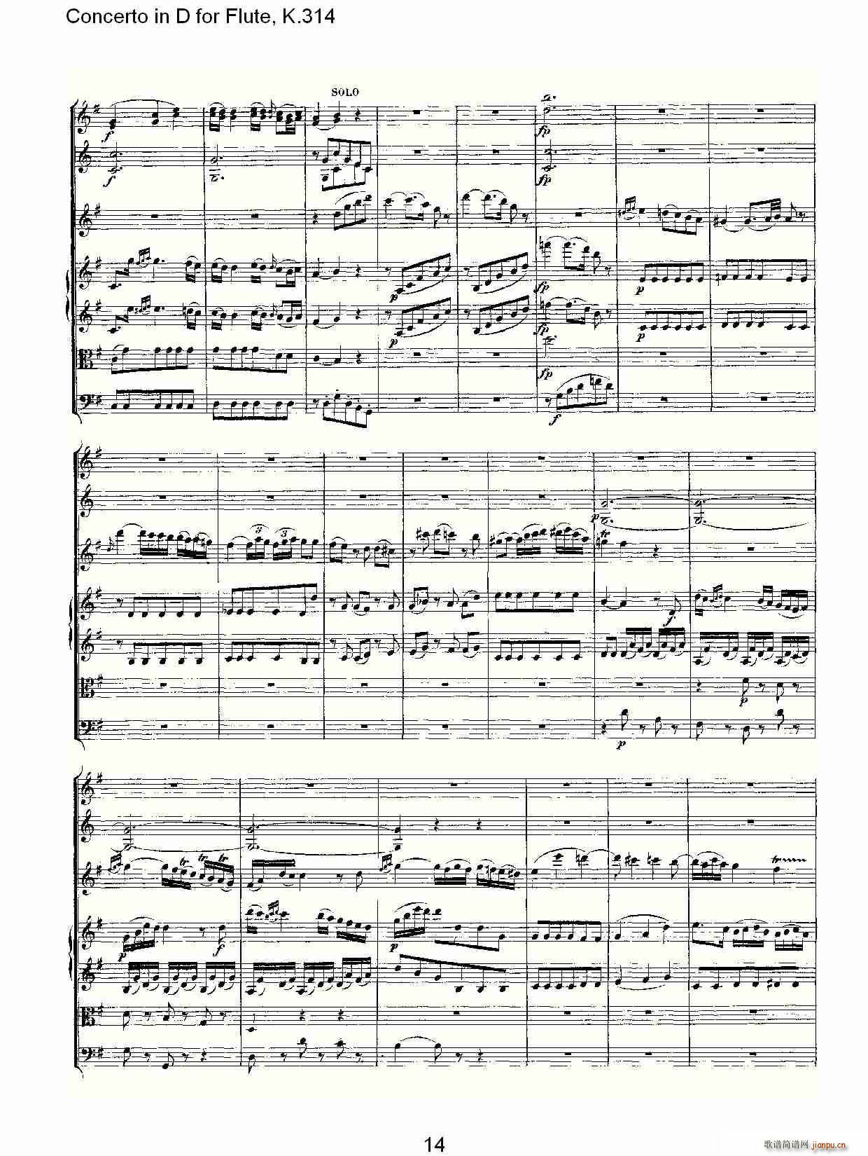 Concerto in D for Flute, K.314(笛箫谱)14
