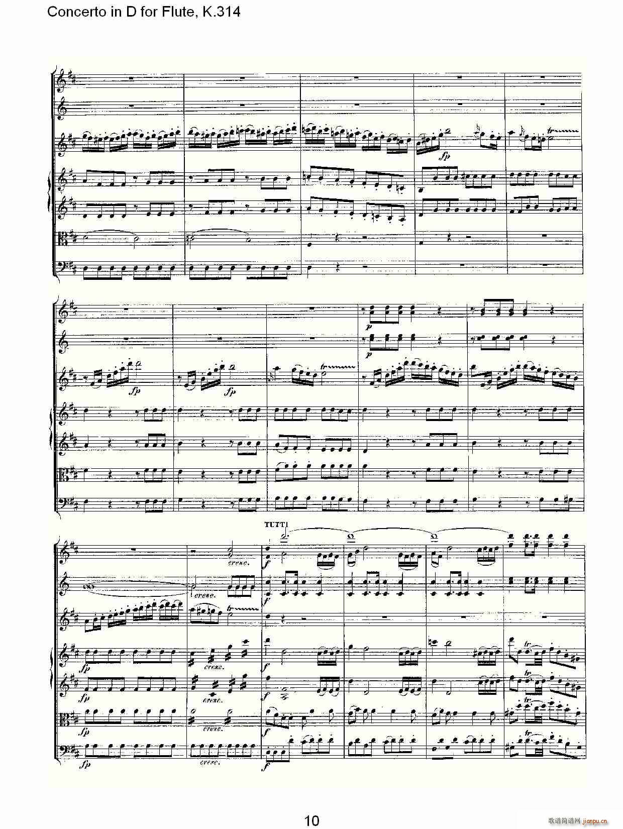 Concerto in D for Flute, K.314(笛箫谱)10