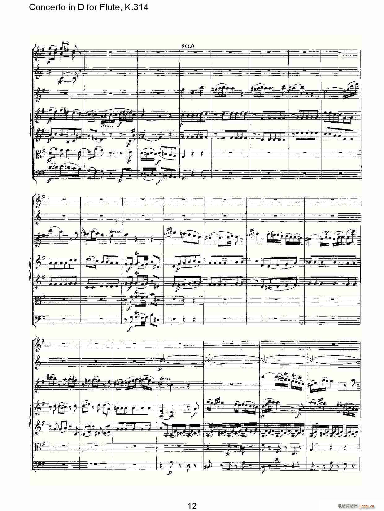 Concerto in D for Flute, K.314(笛箫谱)12