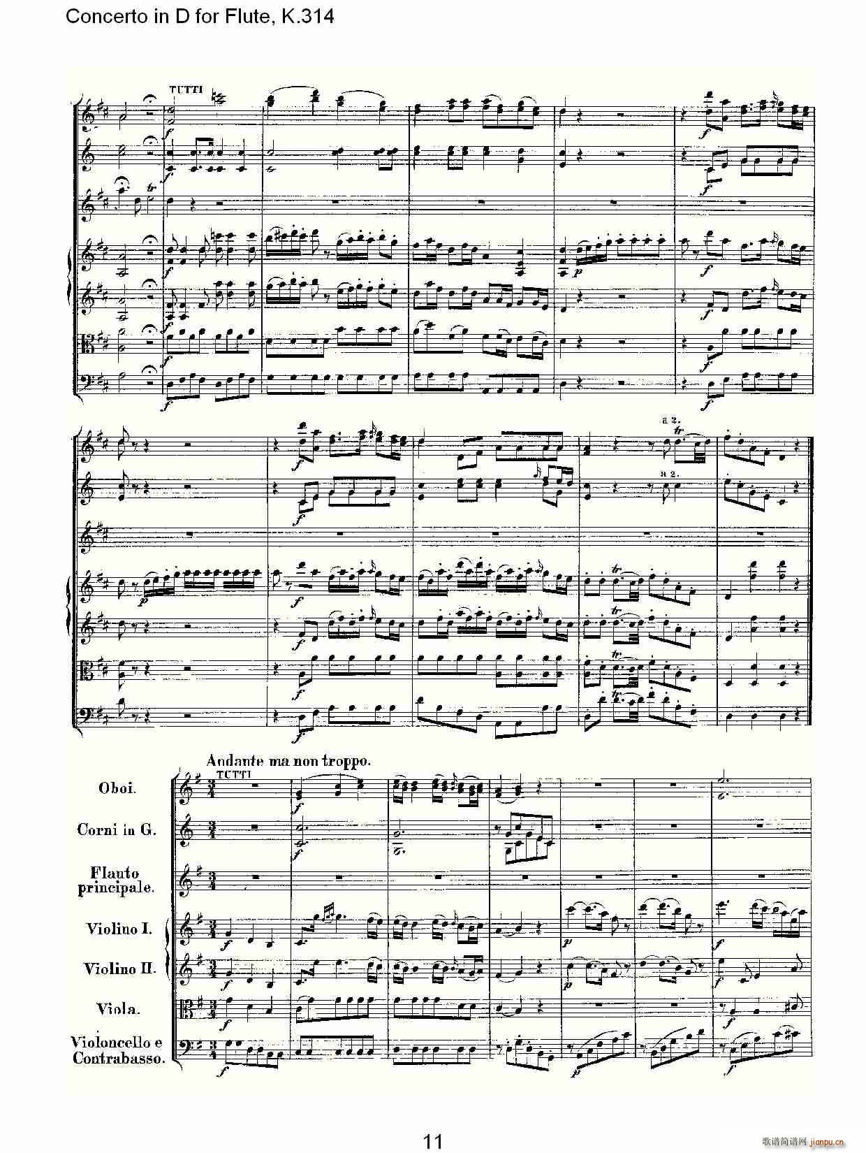 Concerto in D for Flute, K.314(笛箫谱)11