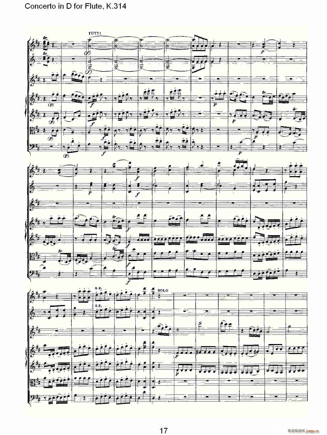 Concerto in D for Flute, K.314(笛箫谱)17