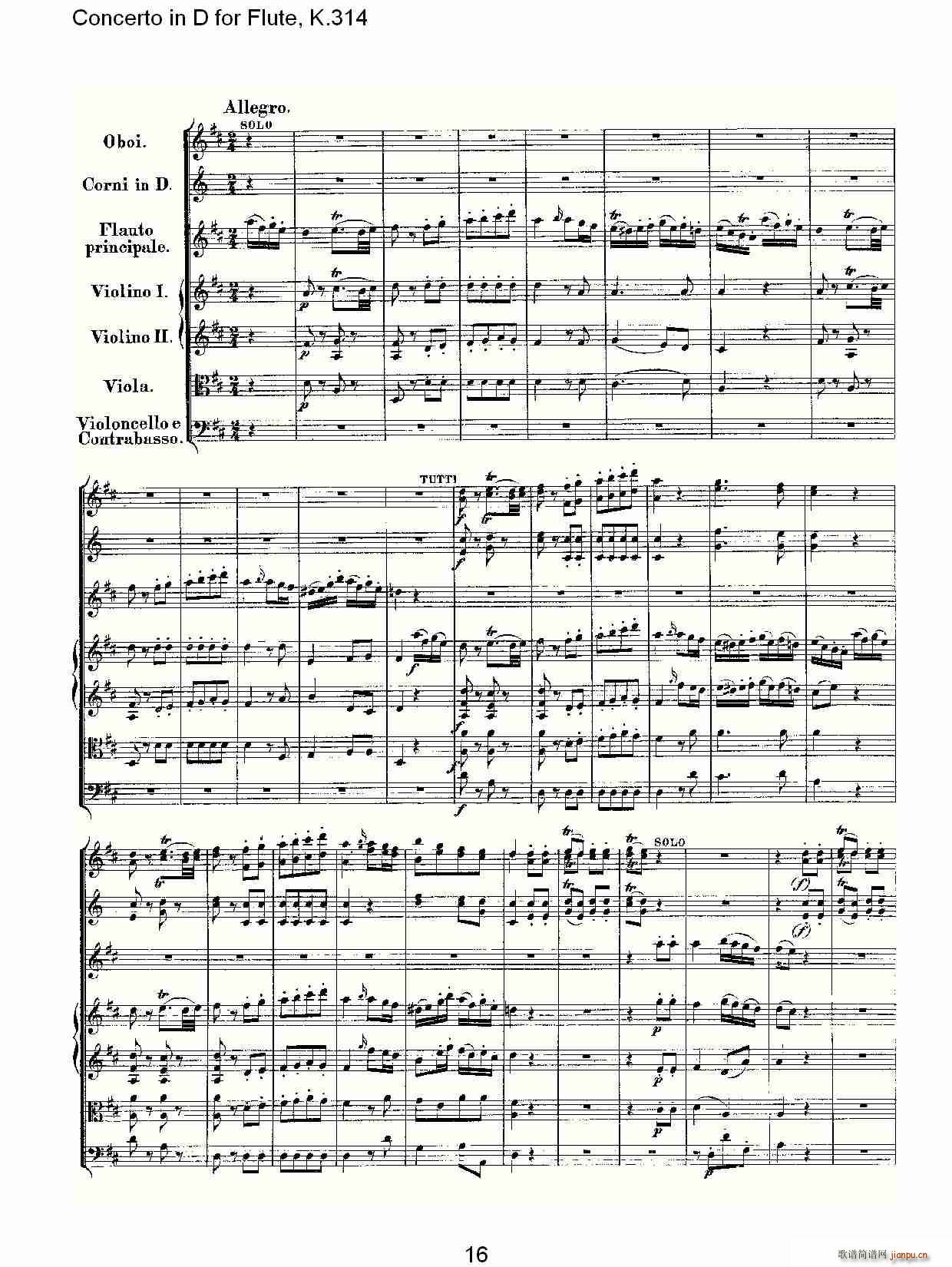 Concerto in D for Flute, K.314(笛箫谱)16