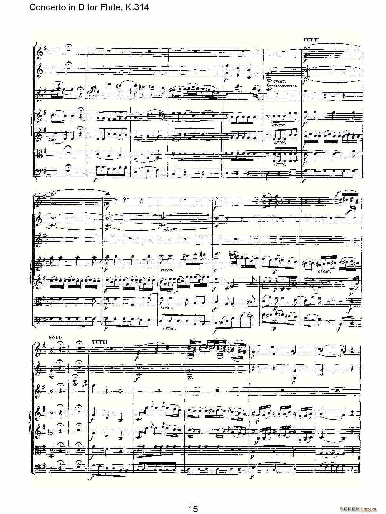 Concerto in D for Flute, K.314(笛箫谱)15