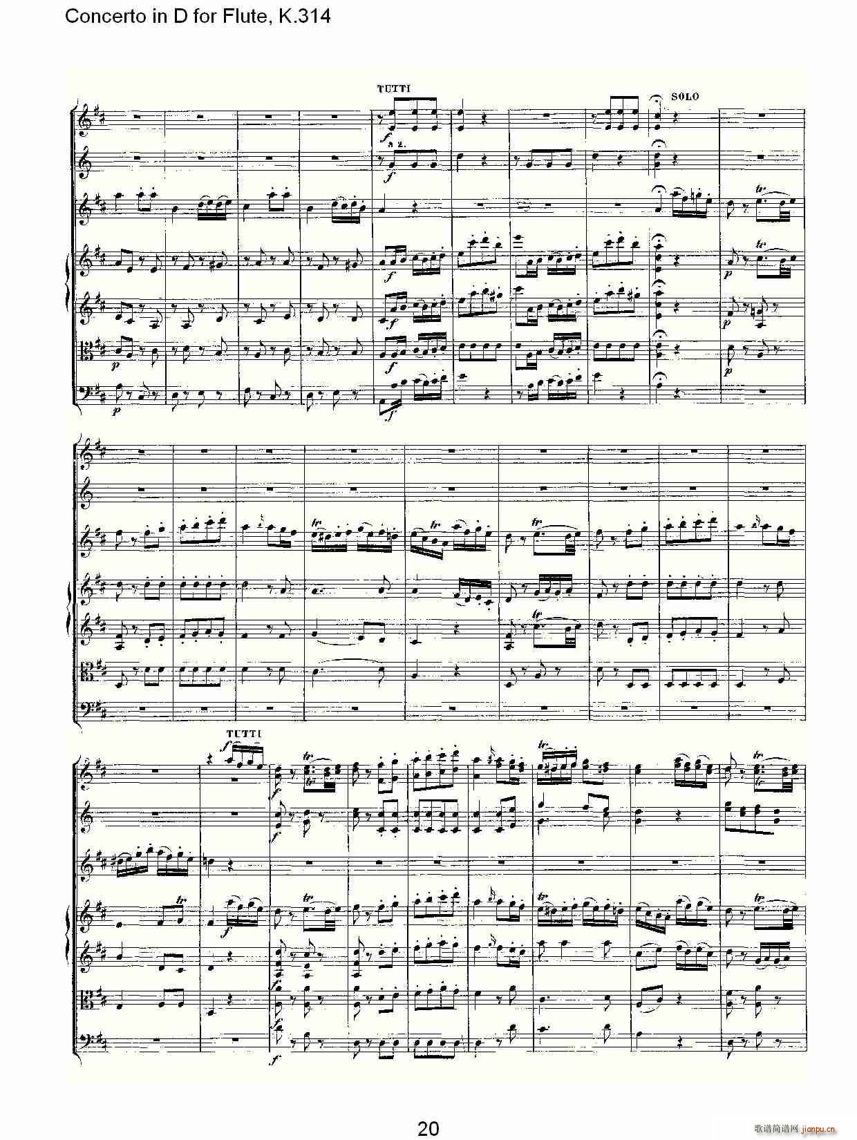 Concerto in D for Flute, K.314(笛箫谱)20