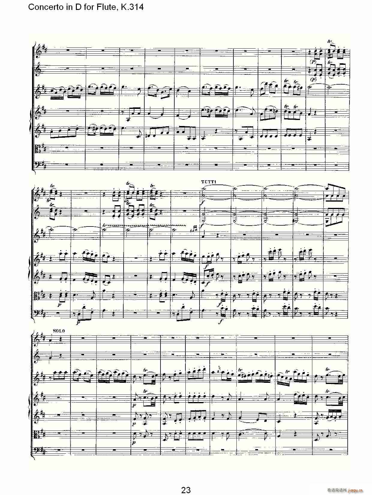 Concerto in D for Flute, K.314(笛箫谱)23