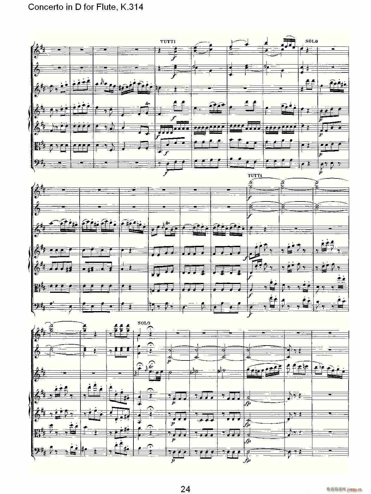 Concerto in D for Flute, K.314(笛箫谱)24