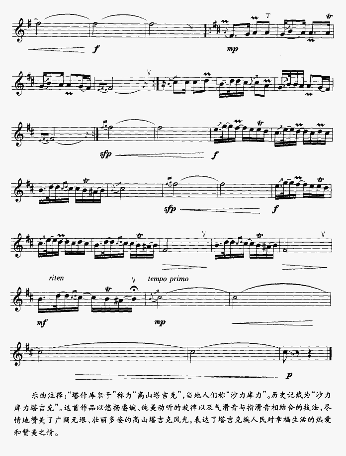 美丽的沙力库力(笛箫谱)5