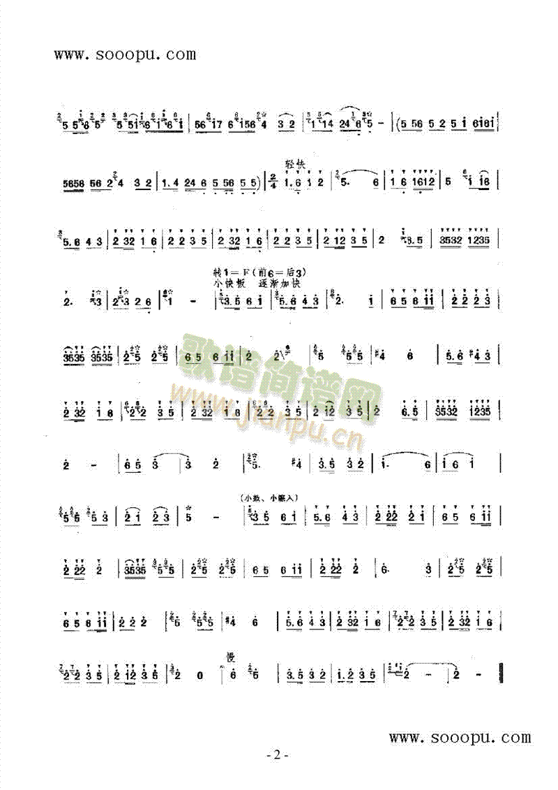 渭河两岸忙春耕民乐类竹笛(其他乐谱)3