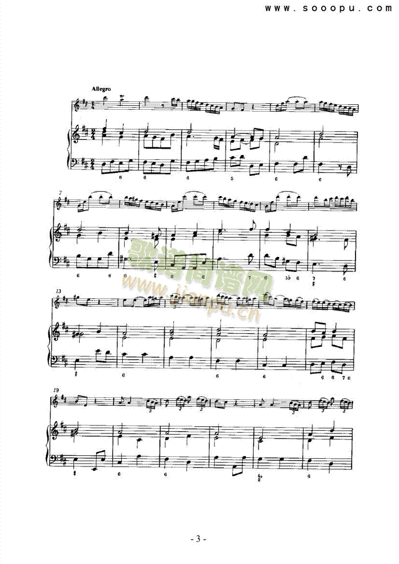 第六奏鸣曲管乐类长笛(其他乐谱)3