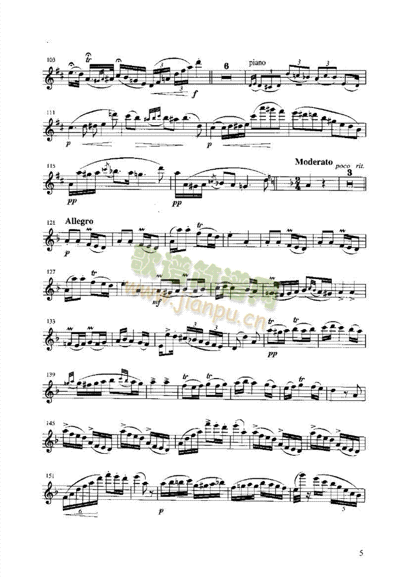 匈牙利田园幻想曲管乐类长笛(其他乐谱)5