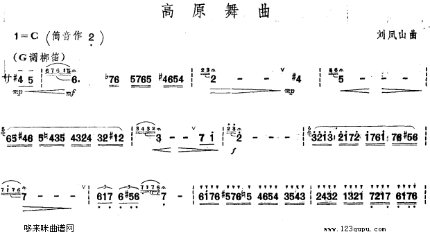 高原舞曲(笛箫谱)1