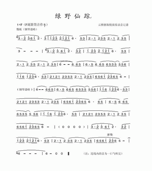 绿野仙踪-箫谱(笛箫谱)1