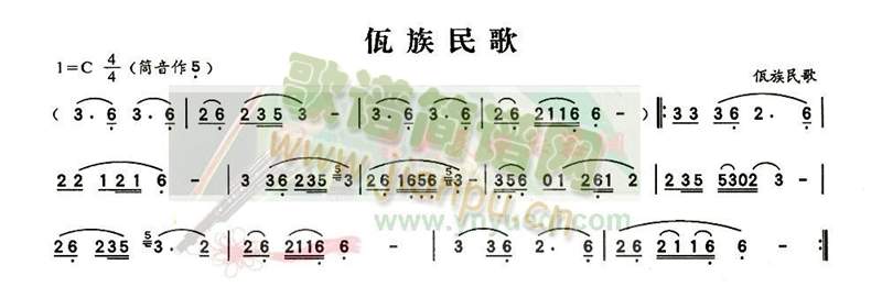 佤族民歌(葫芦丝谱)1