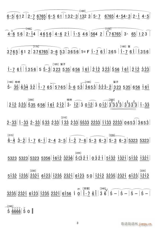 关中情 唢呐独奏 03(唢呐谱)1