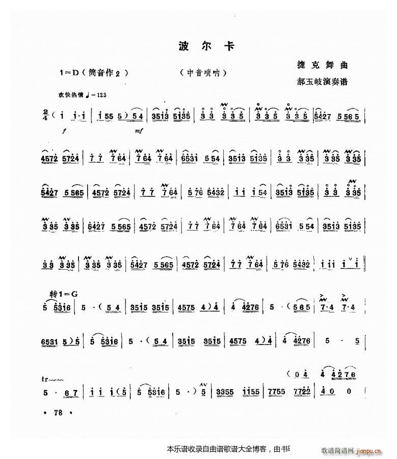 唢呐波尔卡(唢呐谱)1