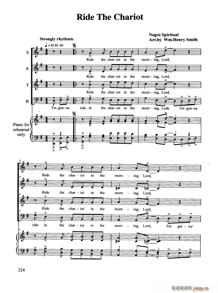 Ride The Chariot 合唱(合唱谱)1