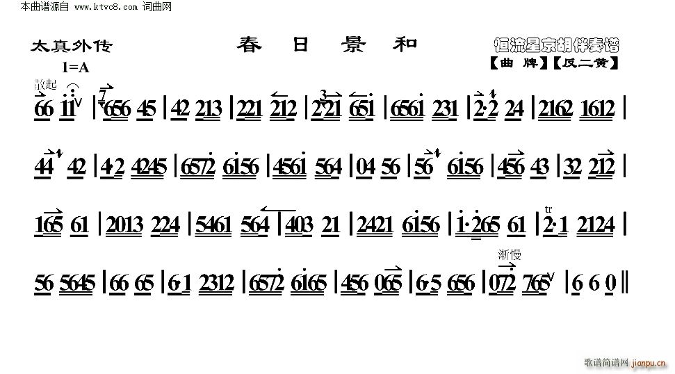 春日景和(京剧曲谱)1