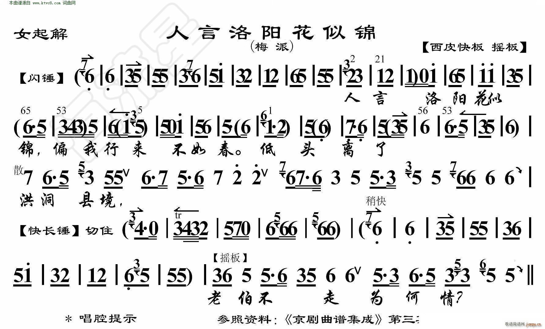 人言洛阳花似锦(京剧曲谱)1