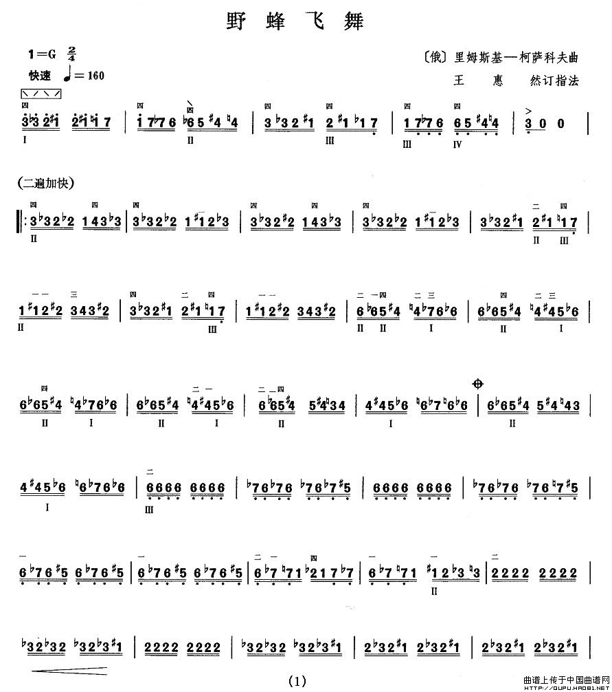 柳琴九级：野蜂飞舞(其他乐谱)1