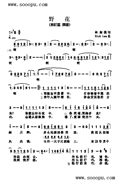 野花歌曲类简谱(其他乐谱)1