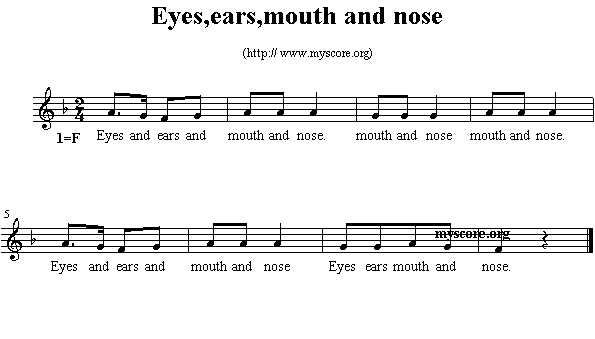 英文儿歌：Eyes,ears,mouthandnose(其他)1