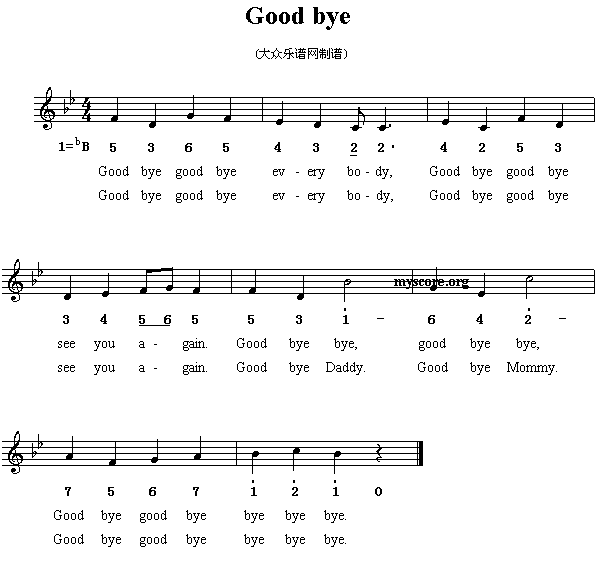 英文儿歌：Goodbye(其他)1