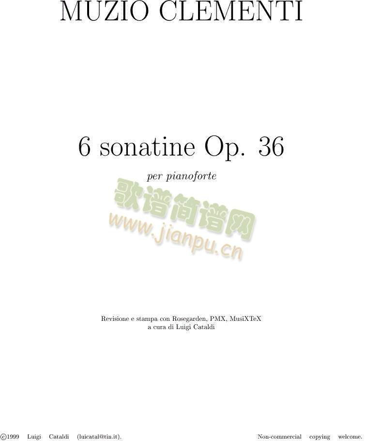 克莱门蒂小奏鸣曲6首1-8(其他)1