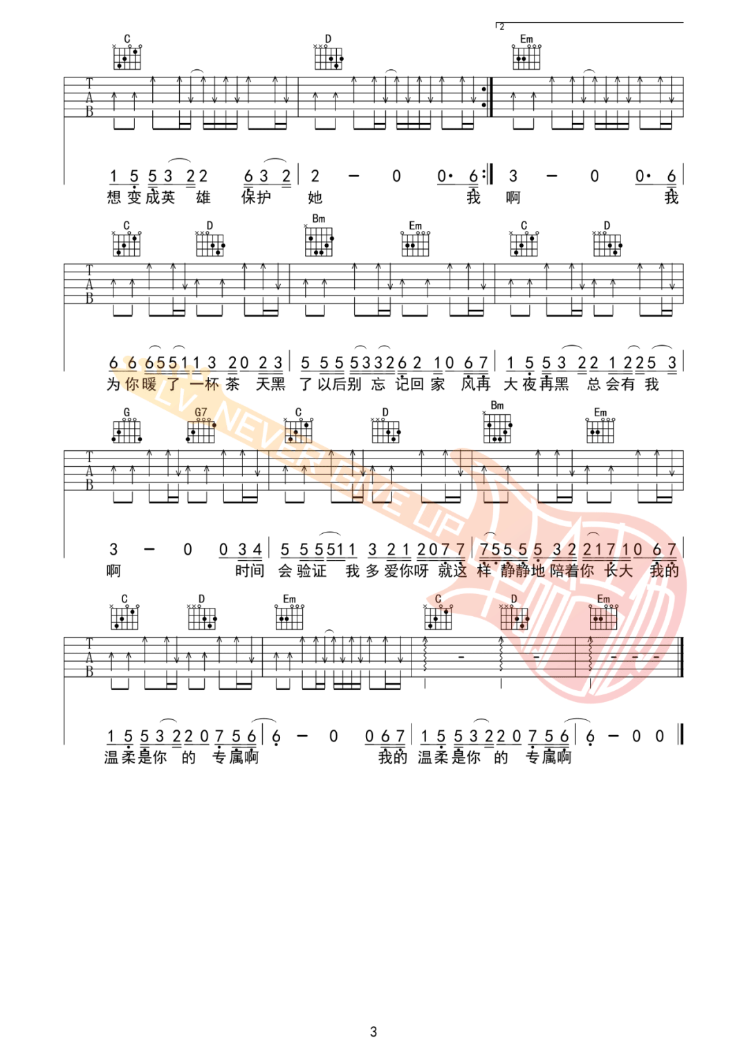 暖一杯茶吉他谱3-解忧邵帅
