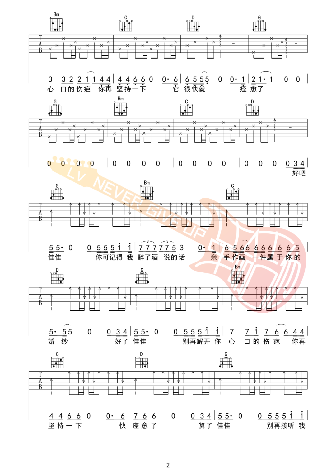 佳佳吉他谱2-张晏铭