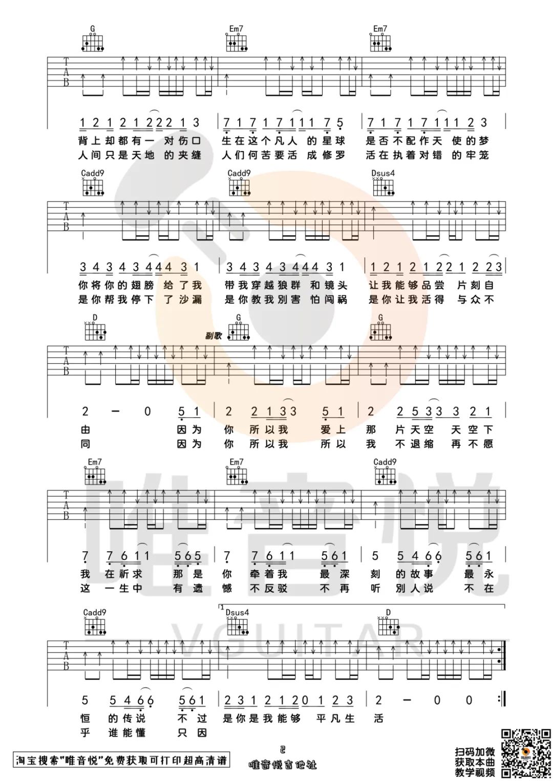 因为你所以我吉他谱2-五月天
