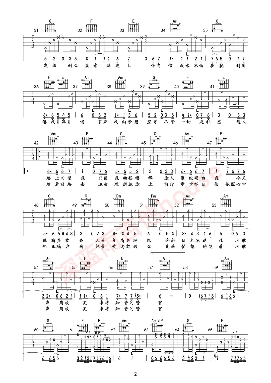 谁能明白我吉他谱2-林子祥