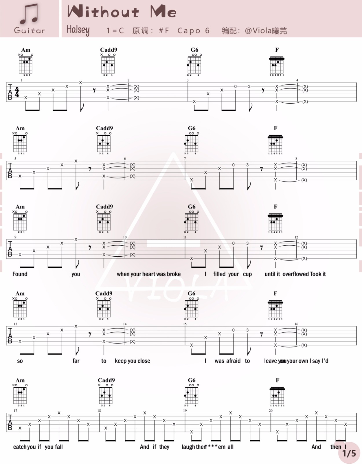 Without-Me吉他谱1-Halsey