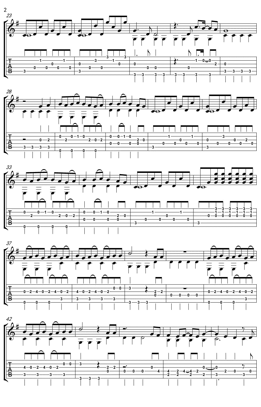 前前前世指弹吉他谱2-RADWIMPS